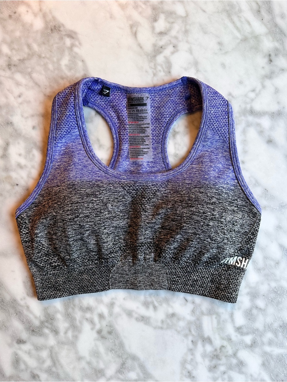 Gymshark Seamless Ombre Sports Bra in Purple and Gray